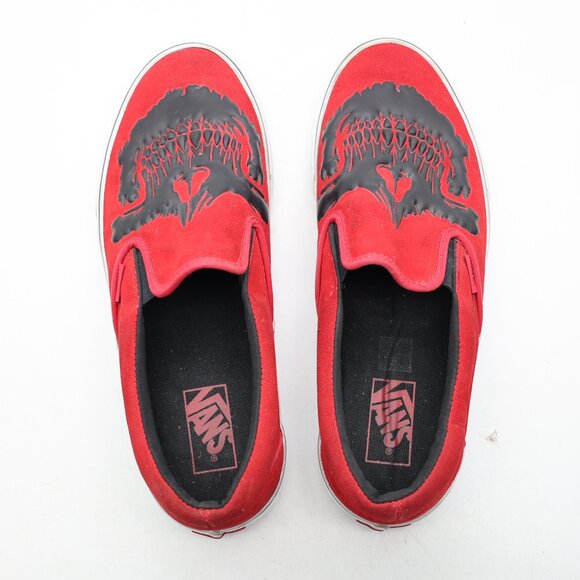 Vans Classic Slip On  Jawbones Men's Size 10 Black Red Athletic Sneakers - Picture 9 of 9
